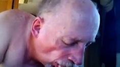 Grandpa really enjoy sucking fat old cock