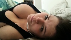 Chubby Brunette Big Boobs Dildo Masturbation