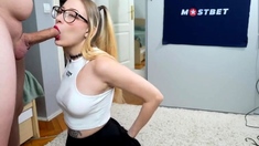 Hot Blonde Teen Beach Blowjob