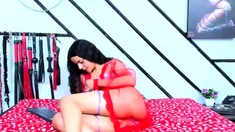 Cute curly brunette solo webcam masturbation