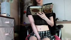 Tiny small tits shemale gets stuffed