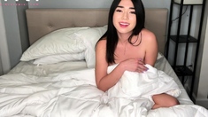 Amateur asian teen licks ass and sucks cock