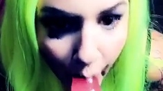 Blonde With Natural Big Boobs Loves Putting A Toy In Her