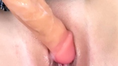 Close up solo beauty toying ass