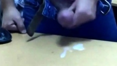 Big-cocked Amateur Jerks Off