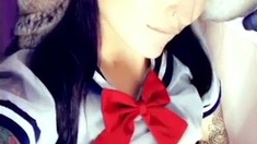 Sexy solo girl loving masturbation with toys