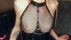Jerking off shemale tranny solo play