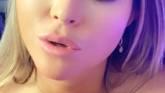 Hot blonde with big boobs solo