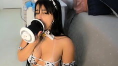 Busty brunette amateur teen babe pussy drilled hard and deep