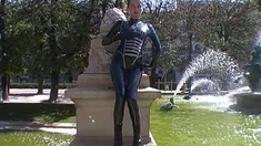 Latex slut solo anal masturbation