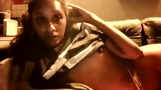 Amateur ebony Nela masturbates and screams