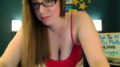 Big boobed Memphis masturbates in a bodystocking