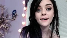 Cute curly brunette solo webcam masturbation