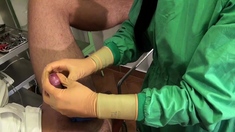 Brunette handjob amateur sensually jerks off her boyfriend