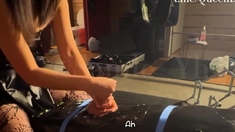 Femdom fetish handjob