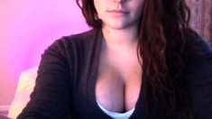 Chubby Brunette Big Boobs Dildo Masturbation
