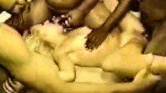 Interracial creampie gangbang