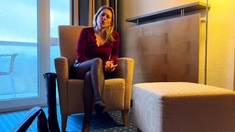 Classy blonde enjoys foot fetish