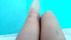 Outdoor solo scene with Ivana masturbating pussy