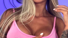 Sexy Monika Fox In Pink Dress Posing And Strip
