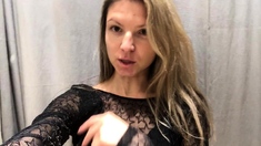 Gina Gerson inside changing room