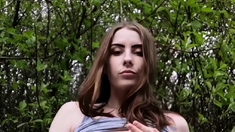 Sexy Brunette Teen Outdoor Masturbation