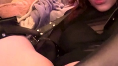 Blonde amateur gives webcam show with toys