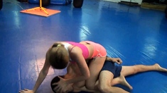 Kinky couple wrestling war